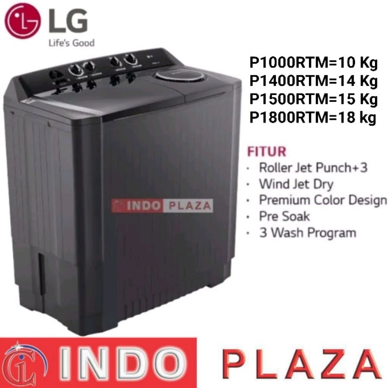 Jual MESIN CUCI LG 2 TABUNG 10 Kg P1000RTM / 14Kg P1400RTM / 15 Kg ...