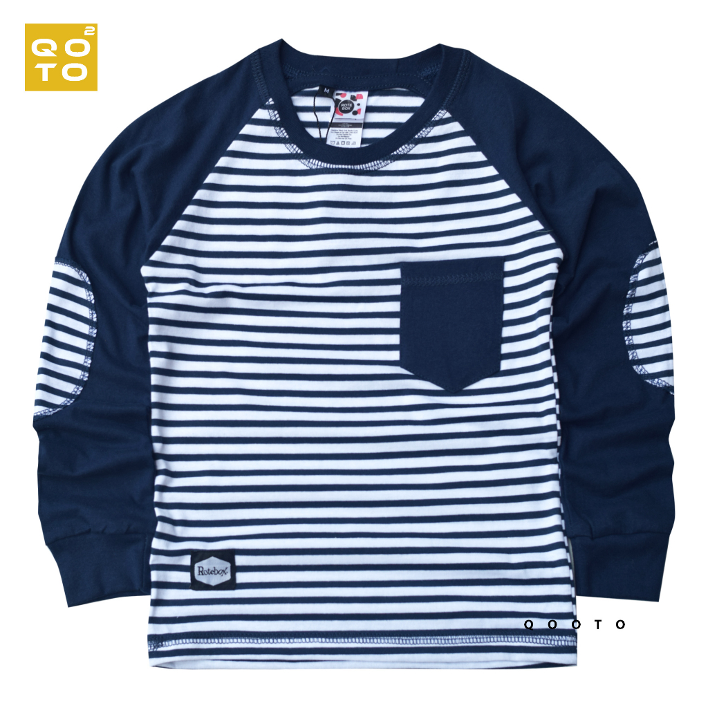 Jual Rotebox Baju Kaos Raglan Anak Lengan Panjang Motif Salur Umur 1-12 ...