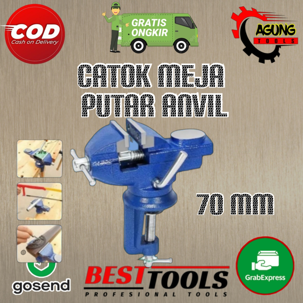 Jual Catok Meja Putar Anvil Ragum Tanggem Table Clamp Vise 70mm