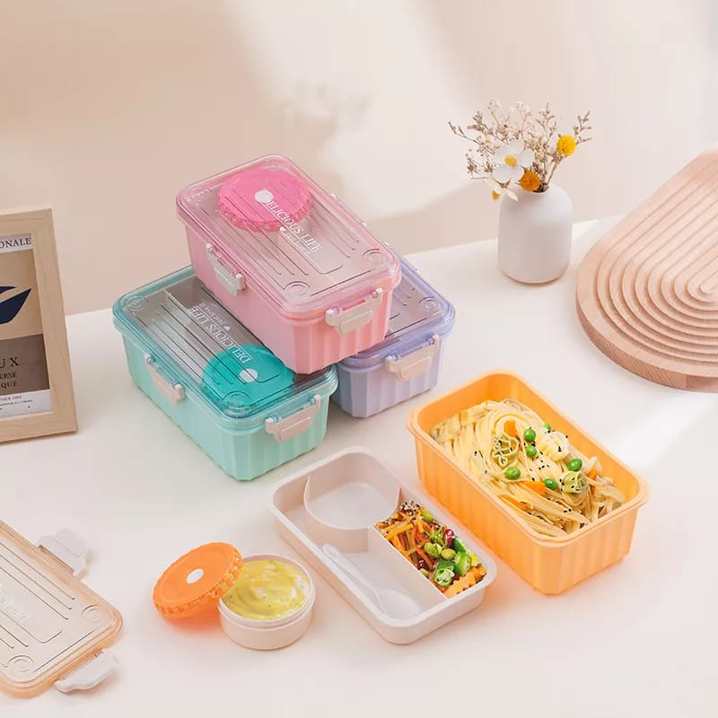 TUUTH Microwave Lunch Box Wheat Straw Bento Box 750ML BPA Free Food Storage  Container with Soup Cup –