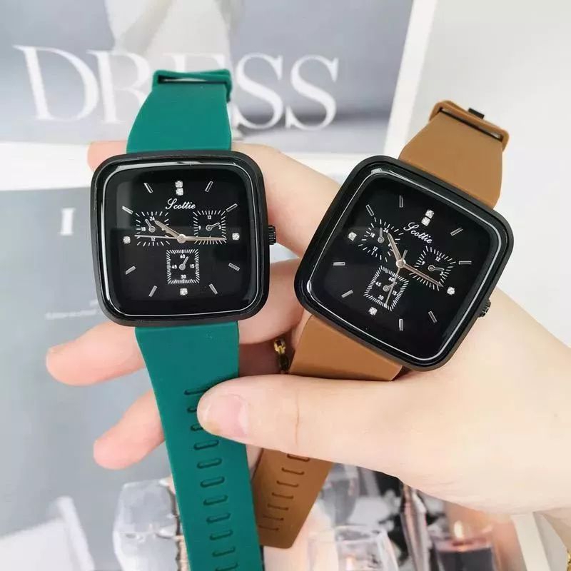 Jual (Terima Cod)Jam Tangan Wanita/Pria Hushpuppies Kota 3 Strap Karet ...