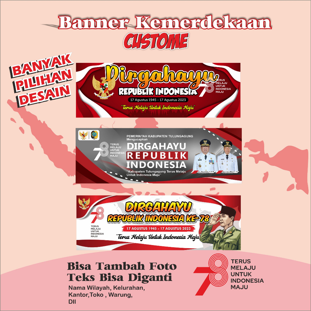 Jual 1x3 Banner spanduk kemerdean custom ke 78 tujuh belasan promo ...