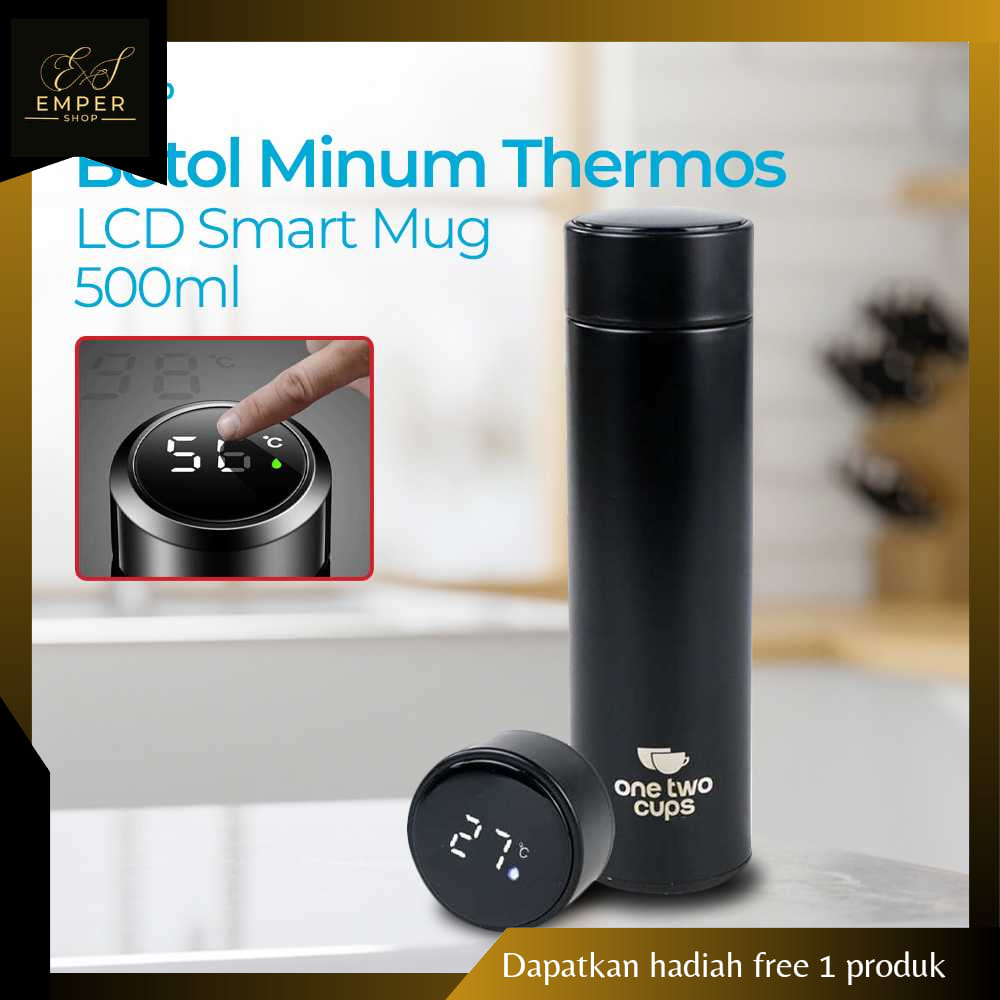 Jual Botol Minum Termos Suhu LCD Display Smart Mug 500 ml One Two Cups ...