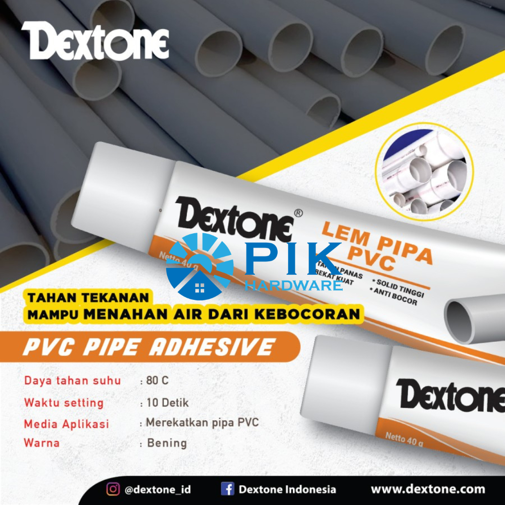 Jual LEM PIPA PVC DEXTONE 40gr | LEM PRALON / PARALON TUBE 40 Gram ...