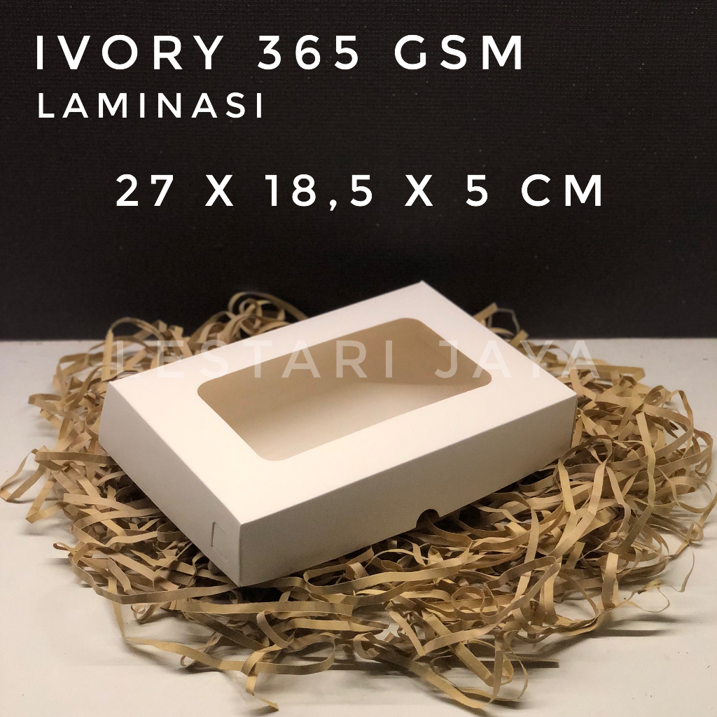Jual Box Ivory Putih Laminasi Jendela Untuk Kotak Kue Roti Snack Donat ...