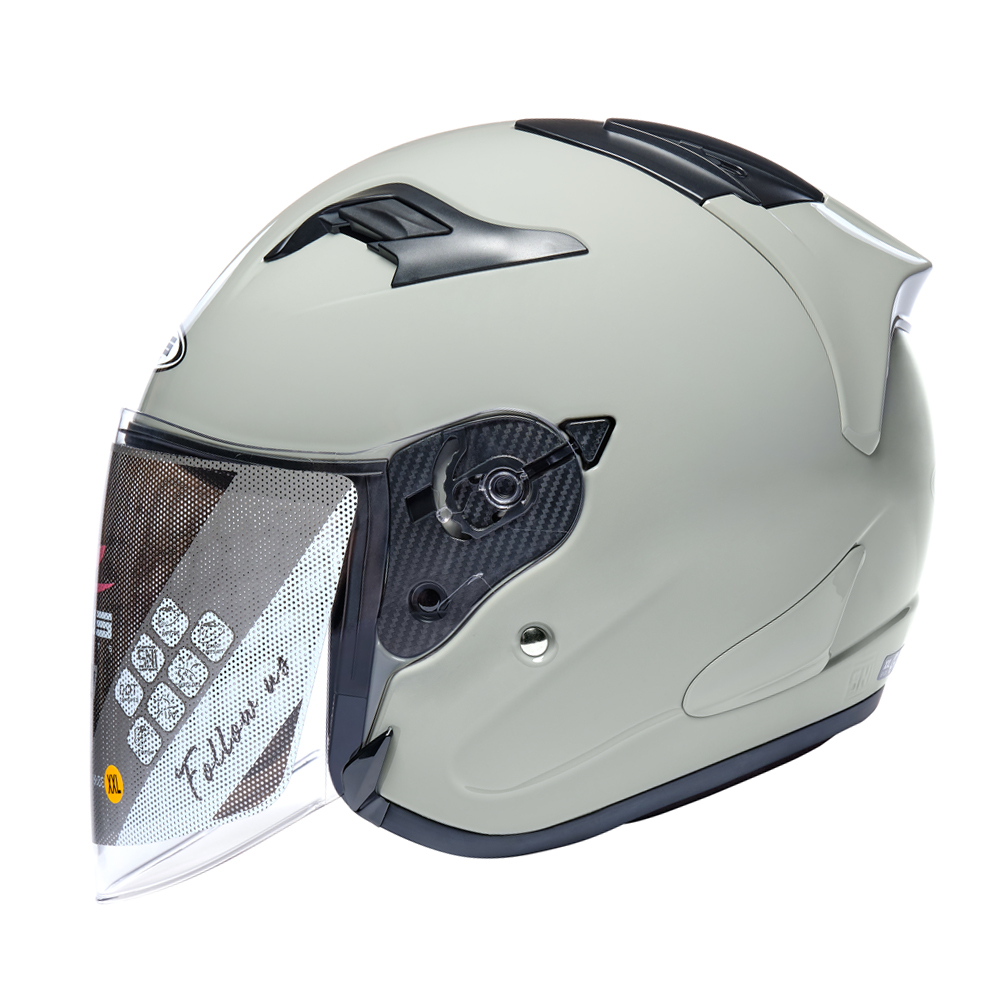 Jual Zeus Zs Audi Gray Glossy Half Face Single Visor Shopee Indonesia