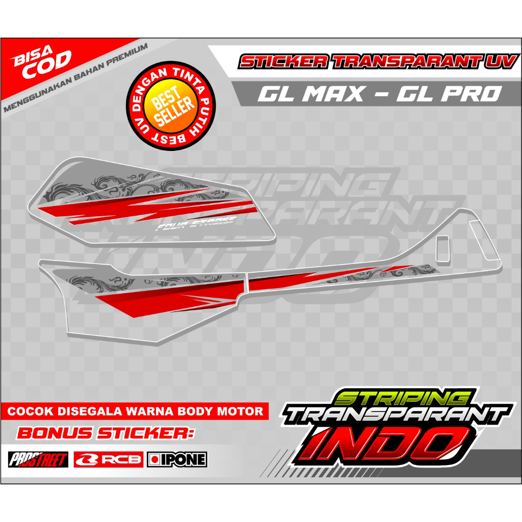 Jual Striping Transparant Uv Variasi Honda Gl Max Gl Pro Stiker List