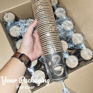 Jual PAPER CUP 8OZ CRAFT MOTIF / GELAS KERTAS KOPI TEH DLL | Shopee ...