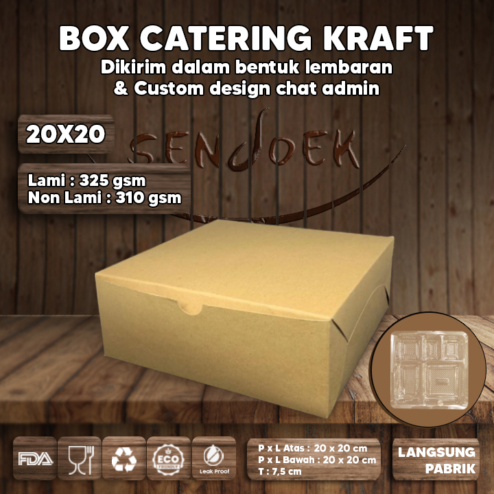 Jual BOX KOTAK NASI SEMUA UKURAN | DUS KATERING KRAFT LAMINASI 325 GSM ...