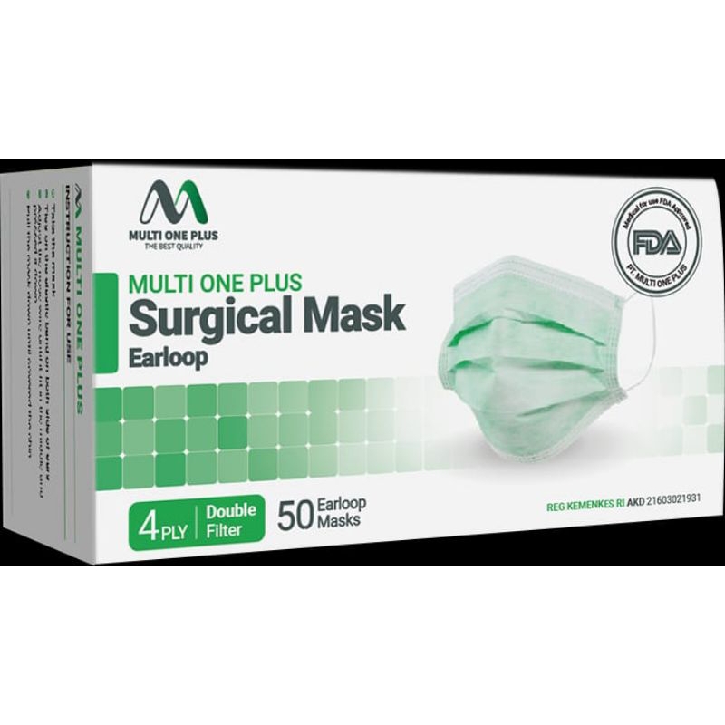 Jual MULTI ONE PLUS Surgical 4ply mask earloop ( FDA/CE/ISO)masker ...