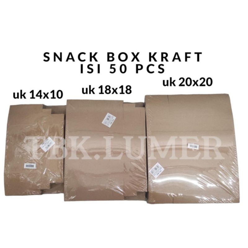 Jual Kraft Delima Polos Snack Box Kotak Nasi Pak Isi Pcs Shopee Indonesia