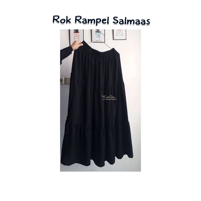 Jual Rok Rampel Salmaas Rok Rampel Jetblack Rok Payung Hitam | Shopee ...