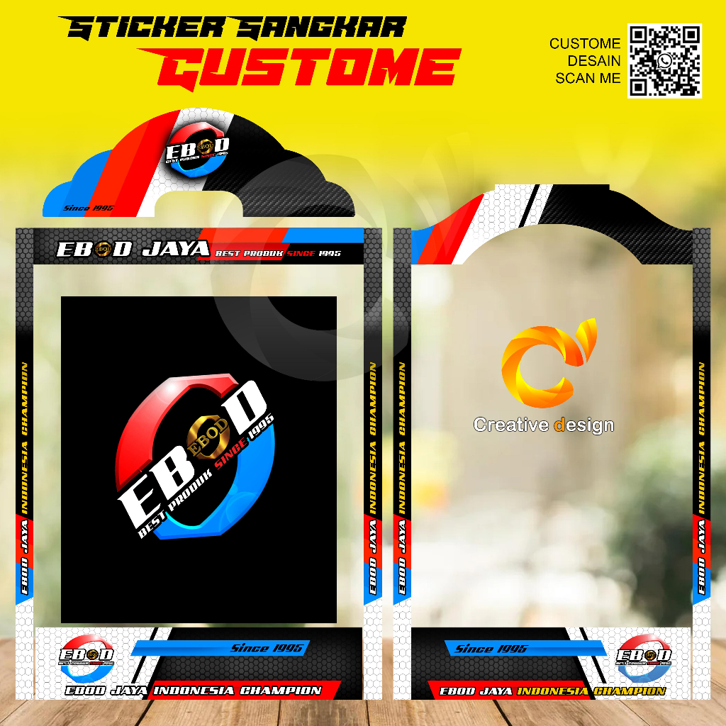 Jual STICKER SANGKAR KOTAK KIPAS MOTIF CUSTOM | Shopee Indonesia