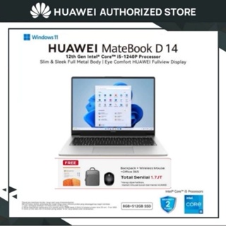 Huawei MateBook D14 NBD-WDH9 14 Intel i5-1135G7 8GB 512GB SSD Win11H New