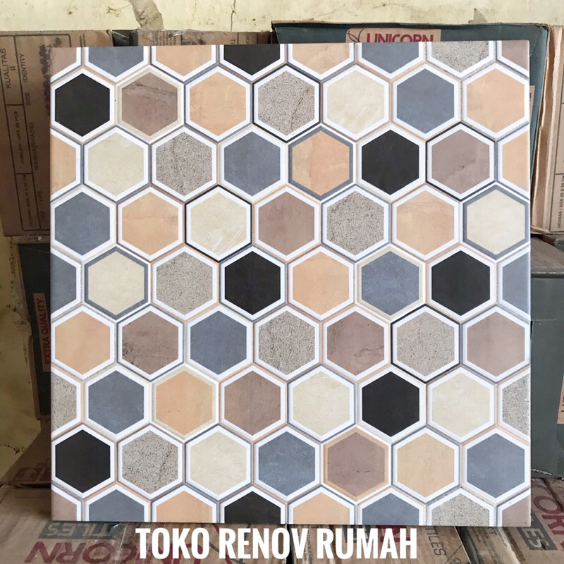 Jual keramik 40x40 hexagon (doff-mate)/ keramik lantai kamar mandi
