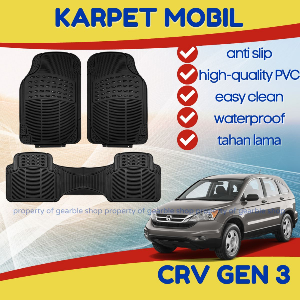 Jual Karpet Mobil Honda Crv Gen Alas Lantai Dasar Car Mats Karet Pvc Crv Simple Anti Air