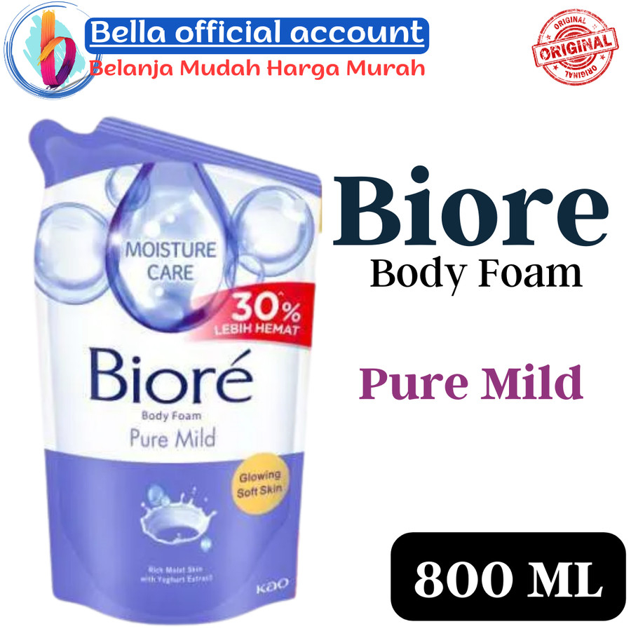 Jual Biore Body Foam Pure Mild Body Wash 800 ml | Shopee Indonesia
