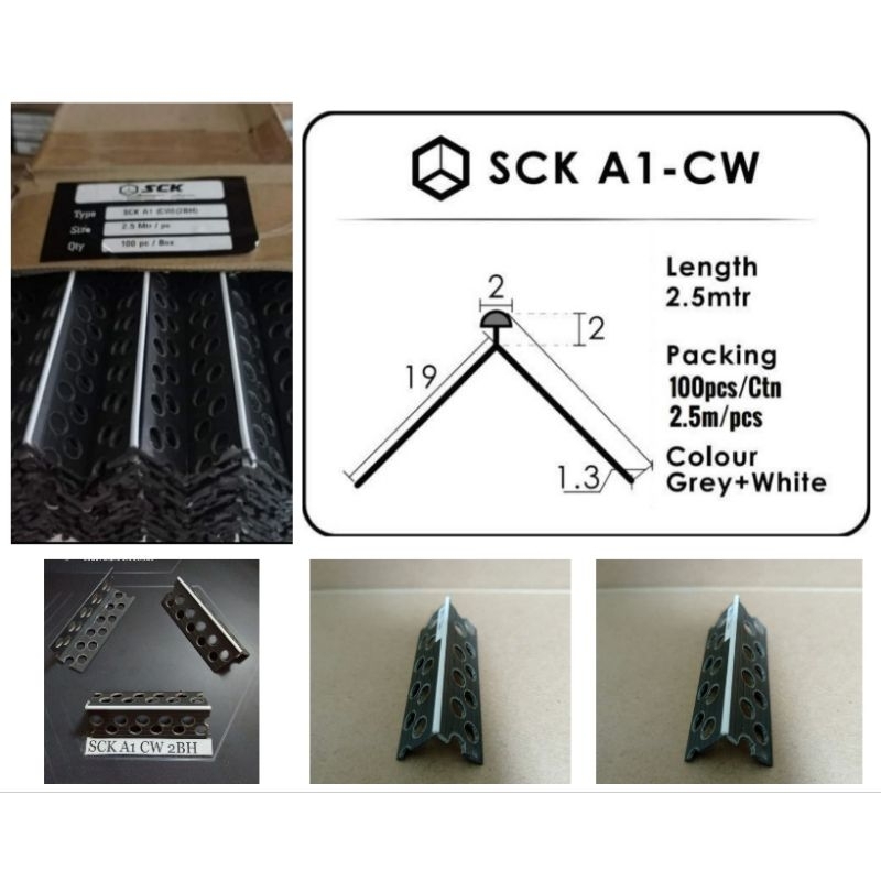 Jual Corner bead UPVC cornerbead sudutan luar tembok PVC SCK A1 CW 2