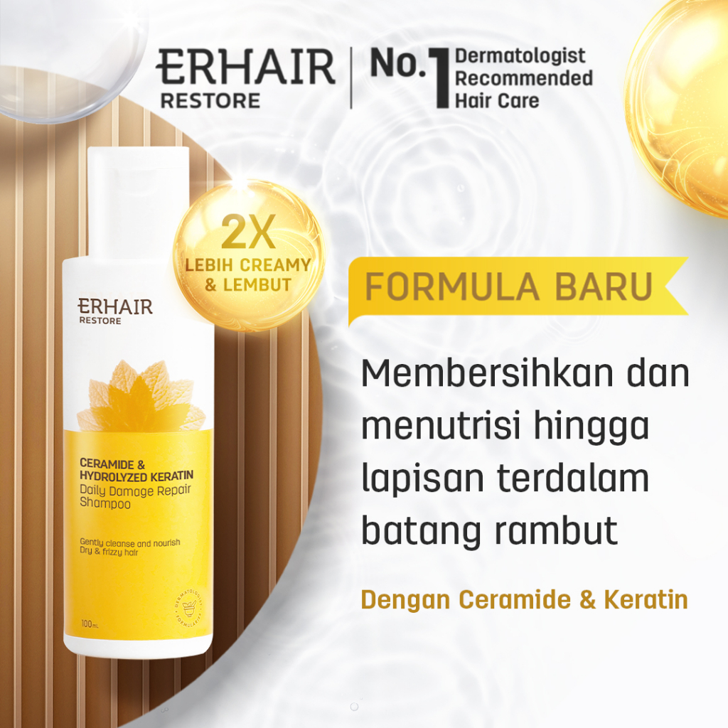 Jual ERHAIR Restore Ceramide & Keratin Shampoo Shampoo Rambut Kering
