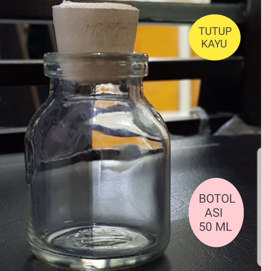 Jual Pcs Botol Kaca Ml Tutup Kayu Tutup Karet Wadah Isi