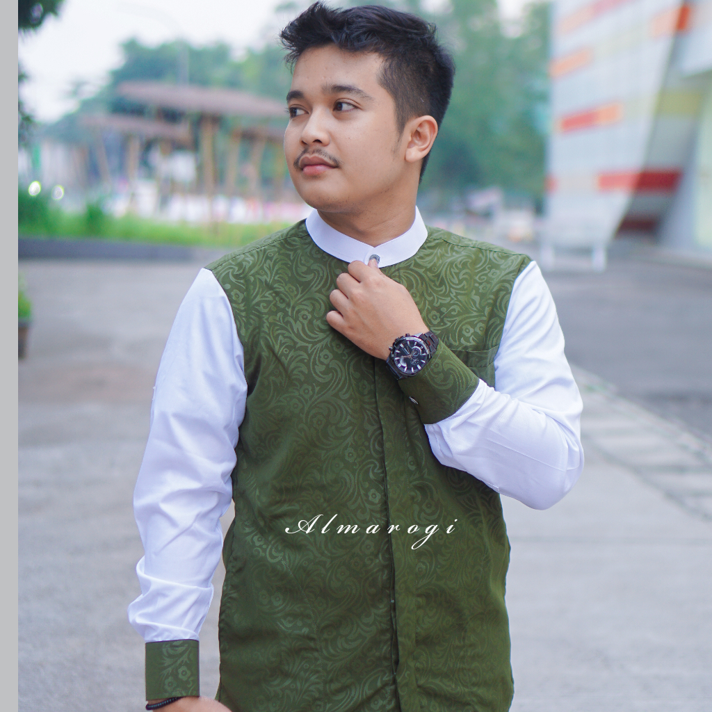 Jual almarogi Kemeja Koko Pria Lengan Panjang Premium Modern Slimfit