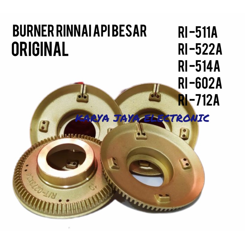 Jual Burner Kuningan Kompor Rinnai Api Besar Original RI 511A 522A 602A ...