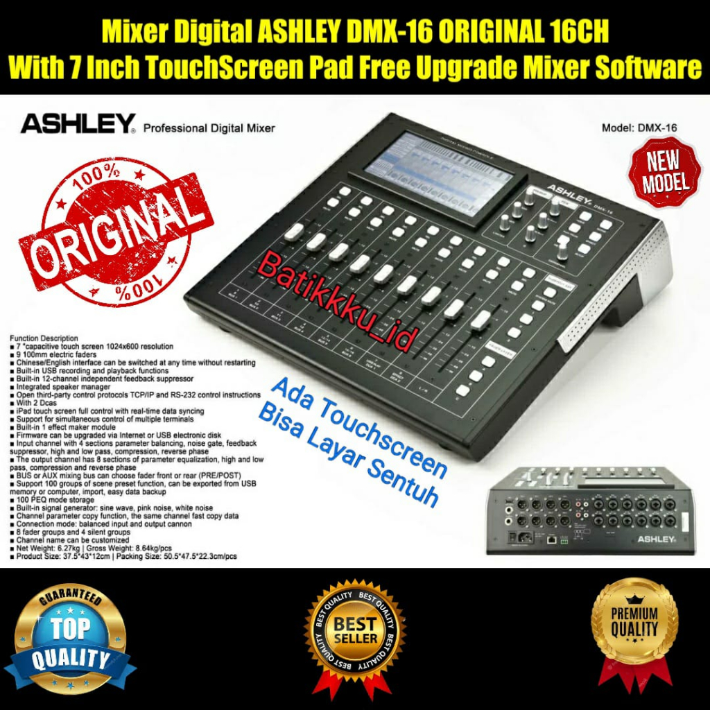 Jual Mixer Digital ASHLEY DMX 16 DMX16 ORIGINAL 16CH BISA TOUCHSCREEN