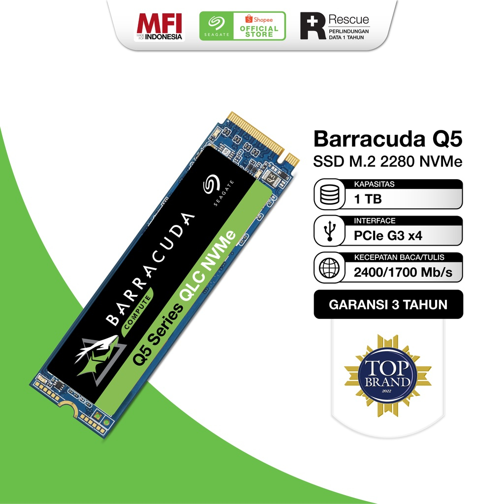 Jual Seagate BarraCuda Q5 SSD 1TB M.2 2280 NVMe | Shopee Indonesia