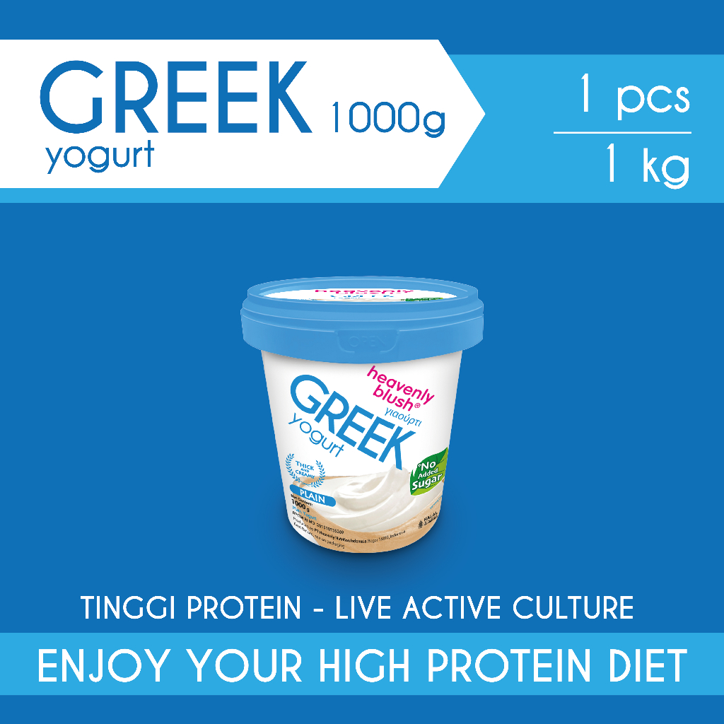 Jual Heavenly Blush Greek Yogurt Plain 1 Liter [1 x 1L] Shopee Indonesia