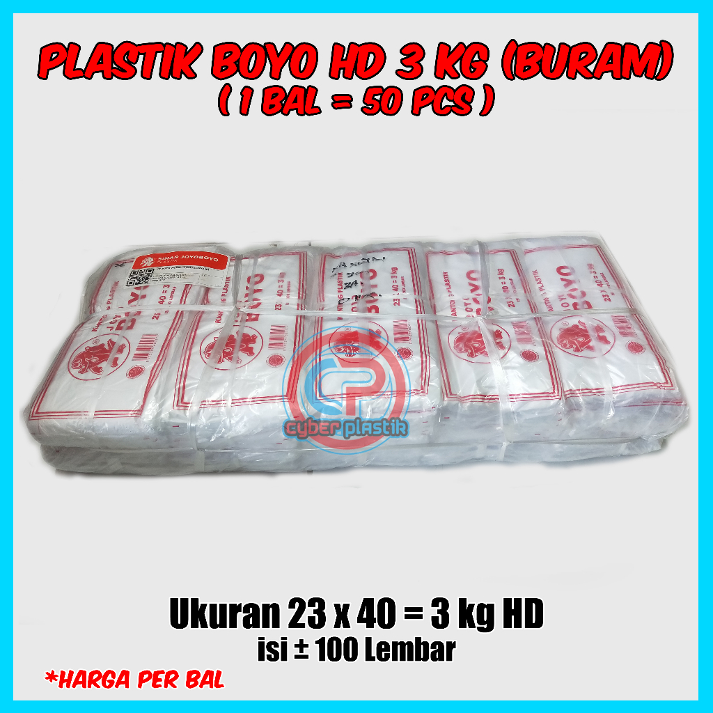 Jual Plastik Boyo Hd 3 Kg Buram Ukuran 23 X 40 1 Bal 50 Pcs Shopee Indonesia 0196