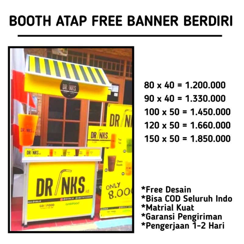 Jual Booth Portable Meja Jualan Meja Lipat Free Banner Berdiri Shopee