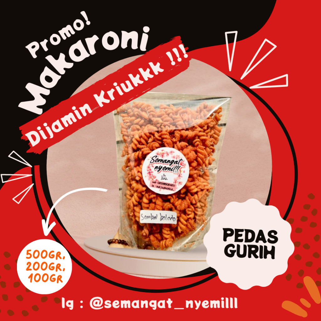 Jual Semangat Nyemilll Makaroni Macaroni Batang Enak Renyah Gurih