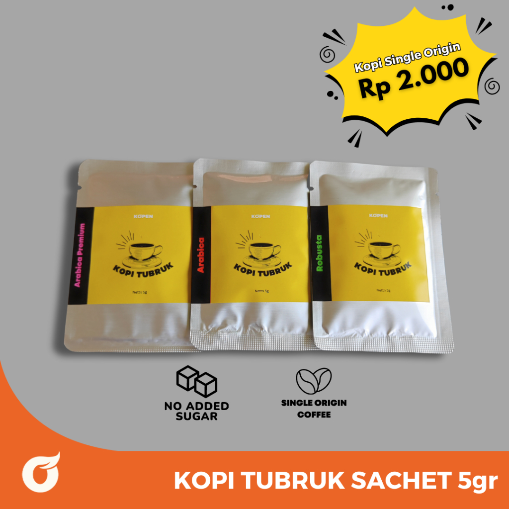 Jual Kopi Tubruk Sachet 5gr Single Origin Coffee 5gr Kopi Robusta