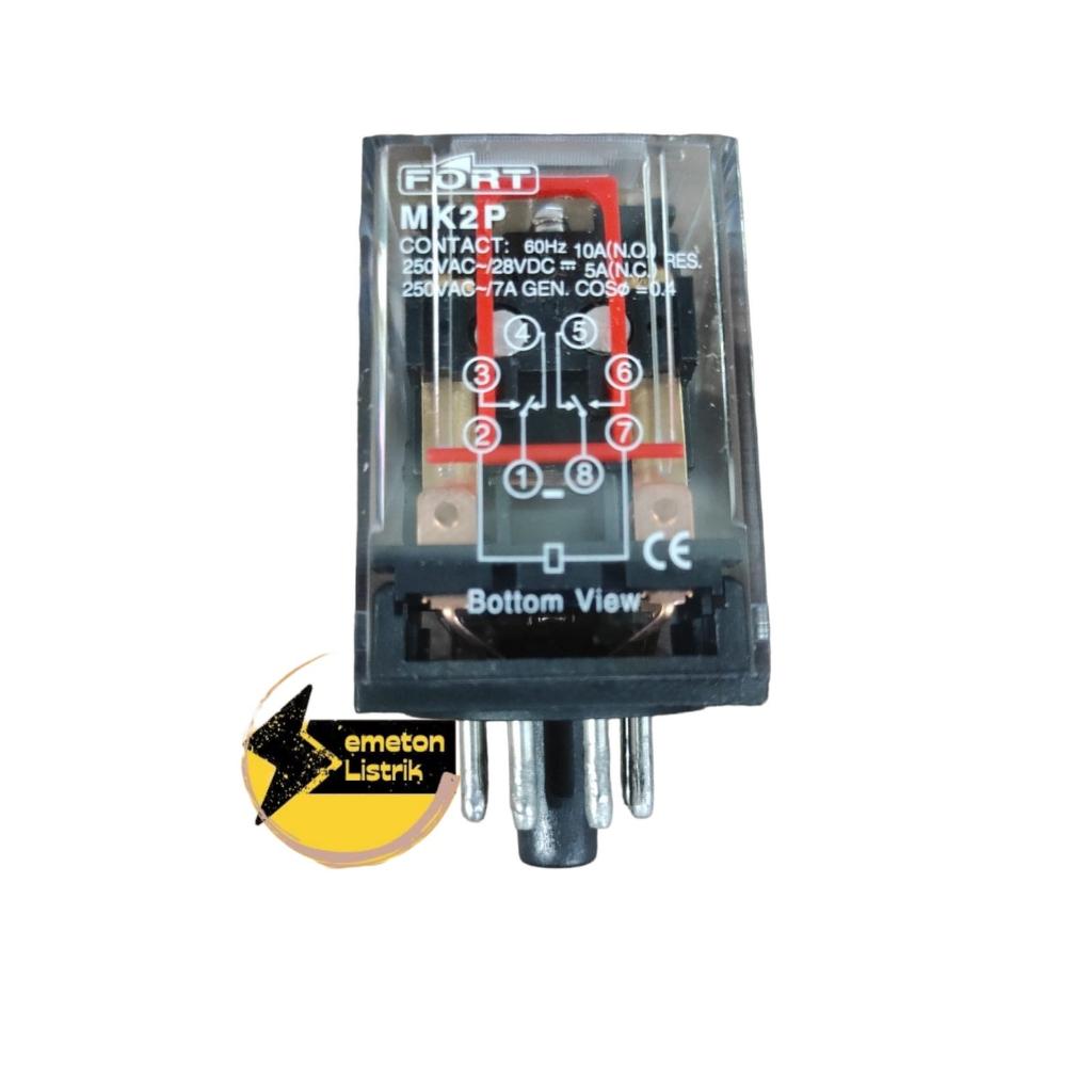 Jual RELAY 8 PIN KAKI MK2P 220VAC 24VDC FORT | Shopee Indonesia