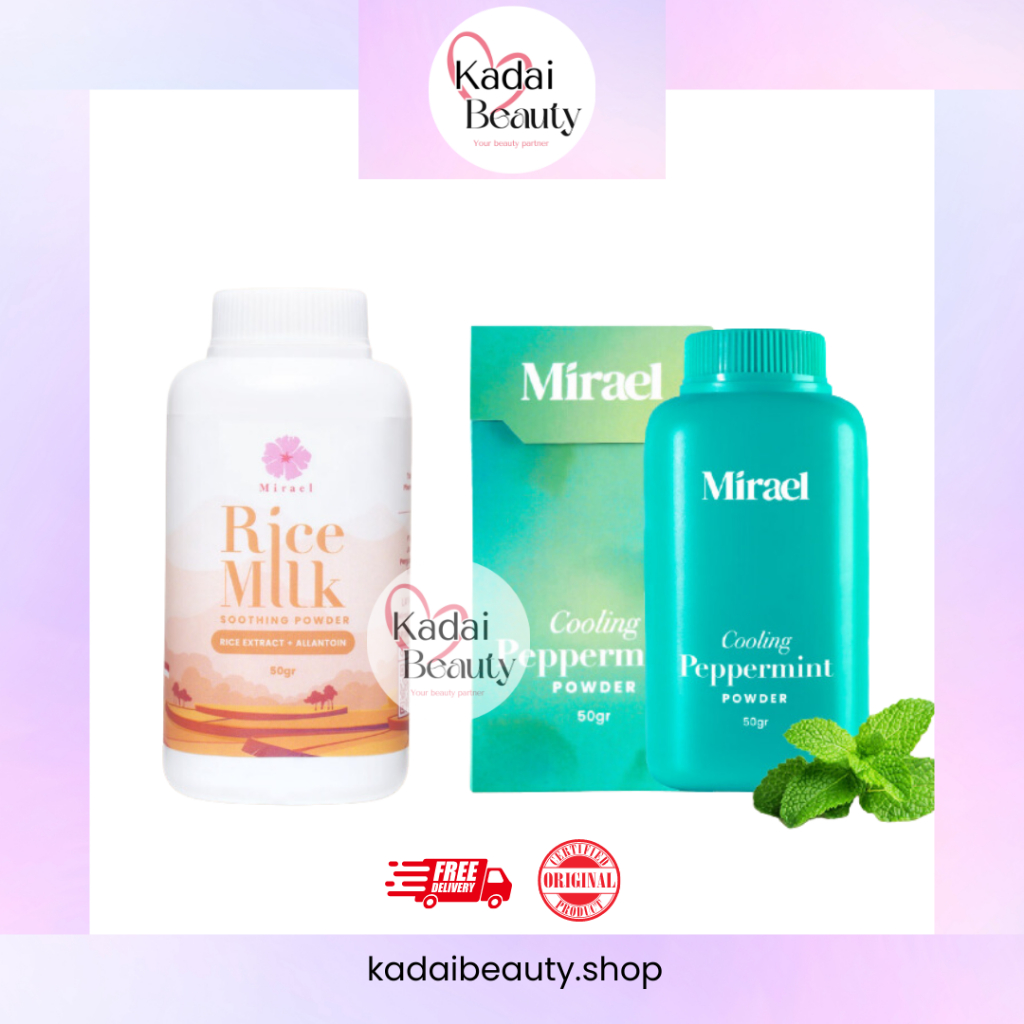 Jual MIRAEL Soothing Rice Milk Waxing Powder 50g & Cooling Peppermint