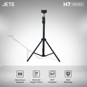 JETE Tripod H7 170cm Adjustable Standing Holder Universal Handphone Kamera Live Streaming
