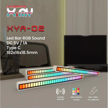 Kawachi Ximy Lampu LED RGB Bar Strip Spectrum Audio Indicator Music Sound Control Lamp Music