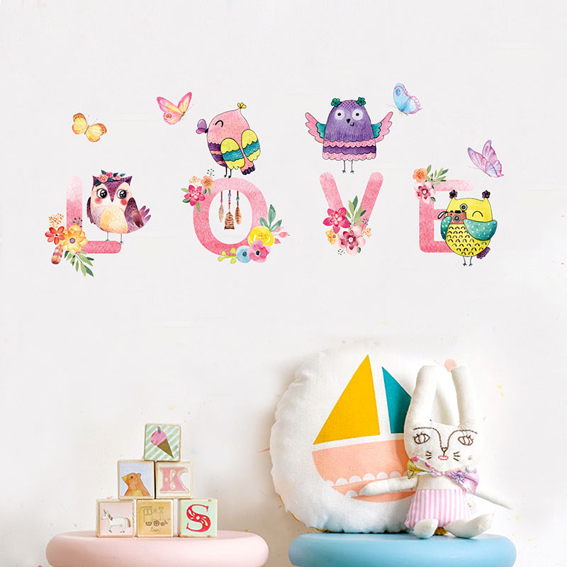 Jual Owl Love JM7356 - Wallstiker Dinding Kamar Tidur Anak Wall Sticker ...