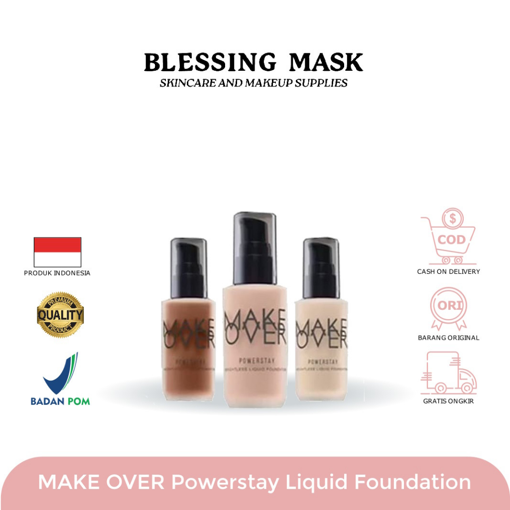 Jual MAKE OVER Powerstay Weightless Liquid Foundation 33mL - Matte ...