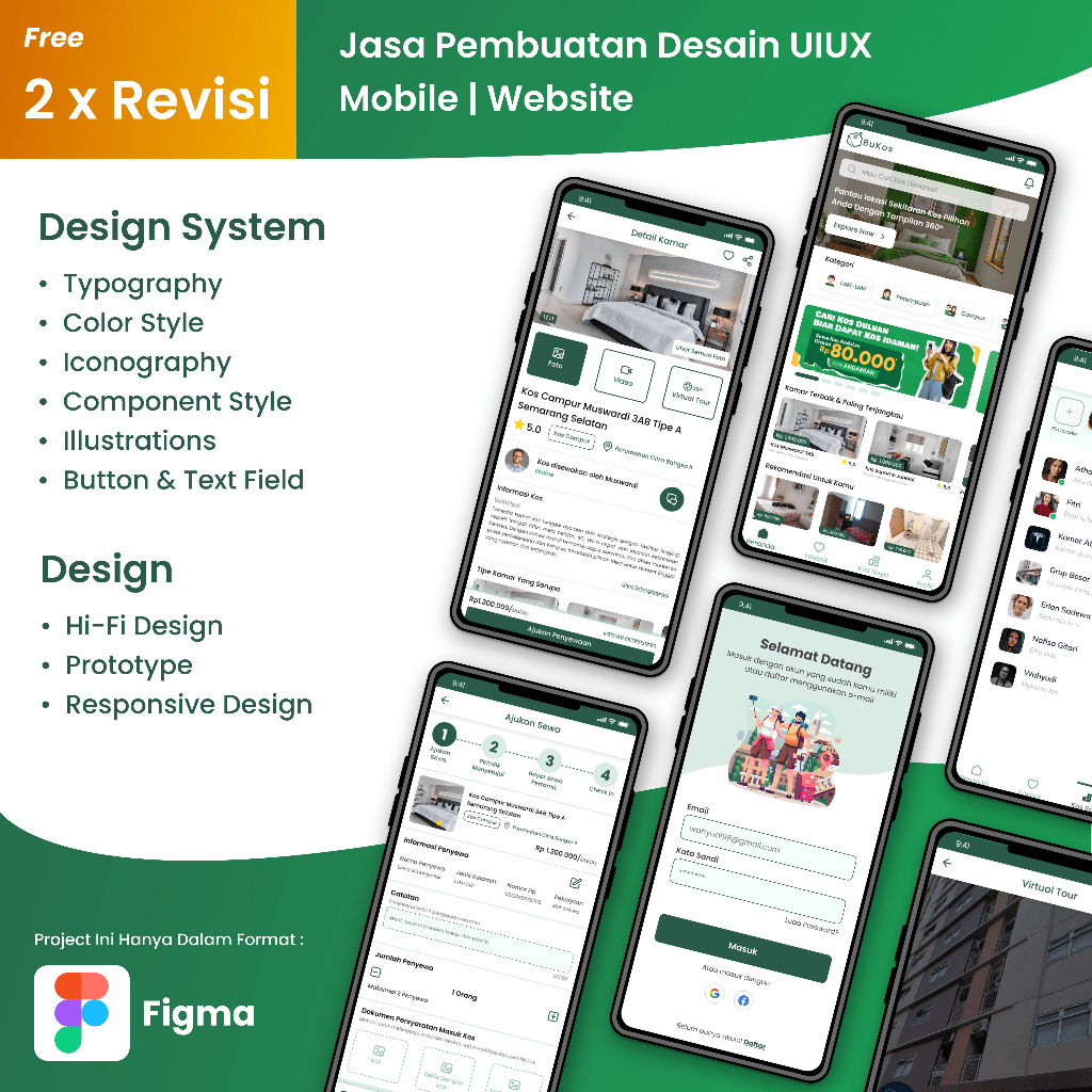 Jual Jasa Desain UI/UX Figma - Mobile | Website | Dashboard | Prototype ...