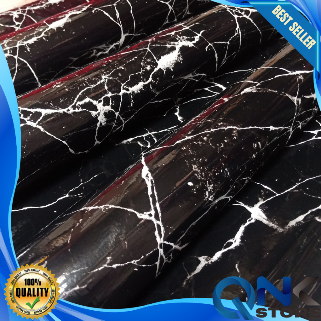 Jual Wallpaper Premium Dinding Motif Marble 60cm x 5m Black Marble ...