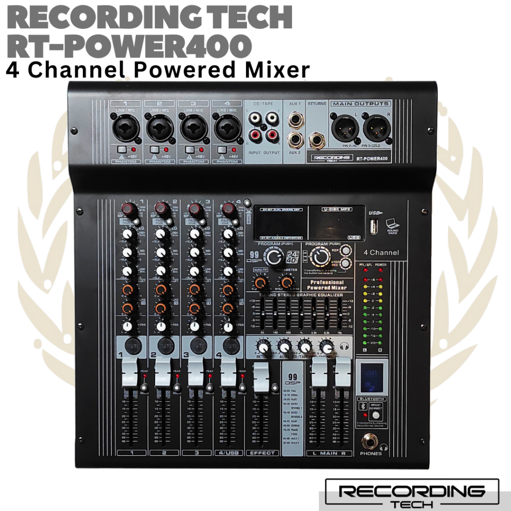 Jual RECORDING TECH RT-POWER400 4 Channel Power Audio Mixer | 400Watt ...