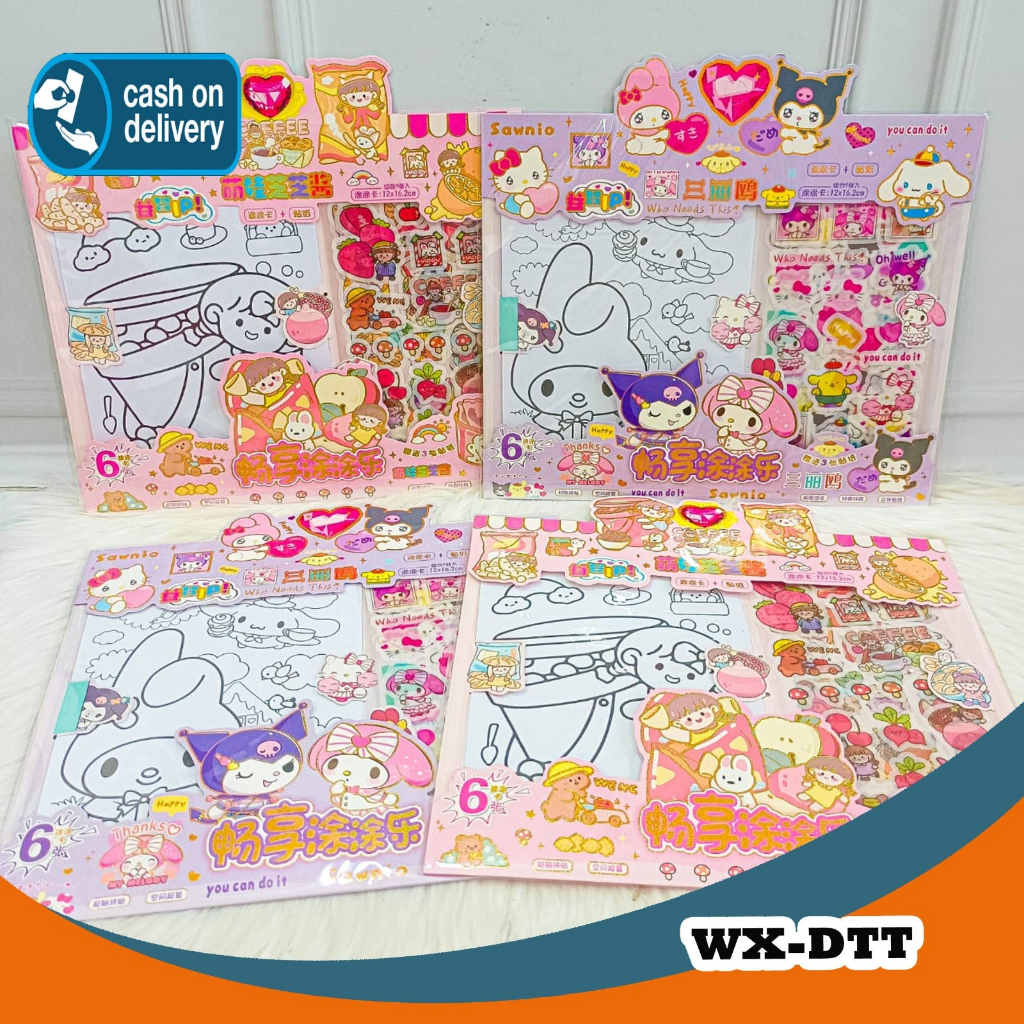 Jual SET STICKER PLUS KERTAS GAMBAR WX-DTT STIKER KARAKTER KADO UNIK ...