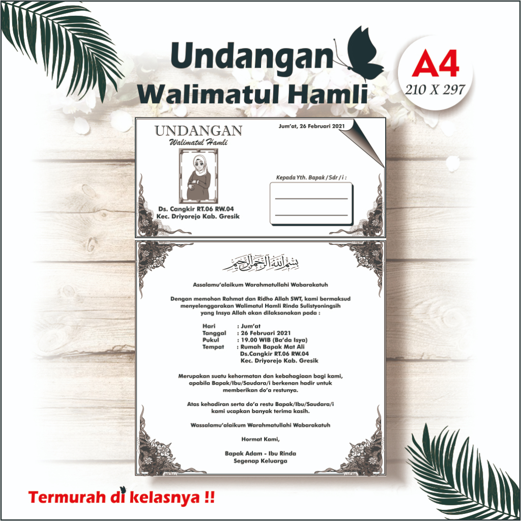 Jual Undangan Walimahan, Undangan Walimatul Ursy, Undangan Kenduri ...