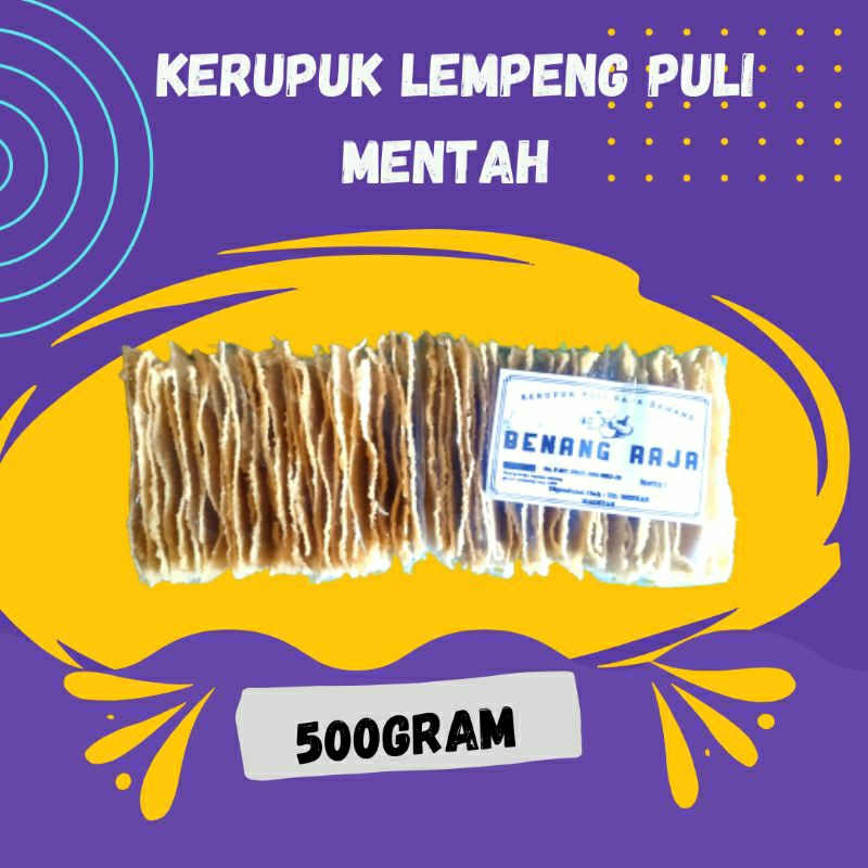 Jual Kerupuk Puli Lempeng Gendar Mentah Benang Raja Kemasan 500gram