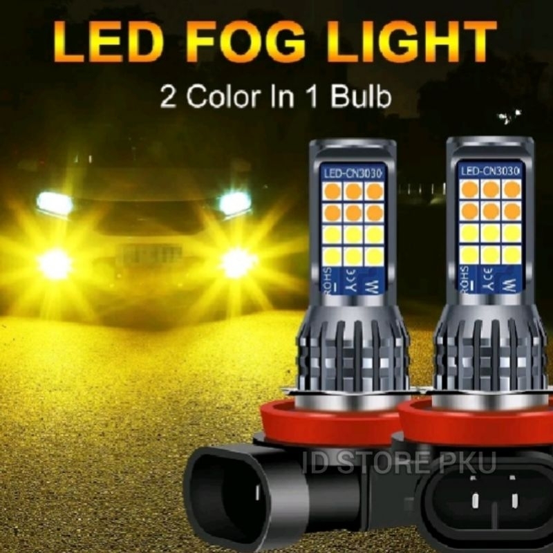 Jual LAMPU LED H11 2 WARNA KUNING + PUTIH 24 SMD UNTUK HEADLIGHT ...