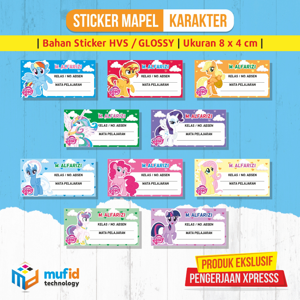 Jual Stiker Label Buku / Mapel Custom LITTLE PONY (10 PCS) | Shopee ...