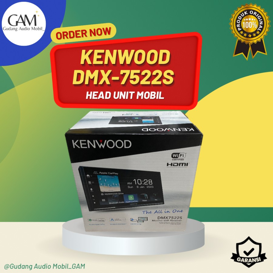 Jual HEAD UNIT DOUBLE DIN KENWOOD DMX 7522 S / DOUBLE DIN KENWOOD DMX7522S Shopee Indonesia