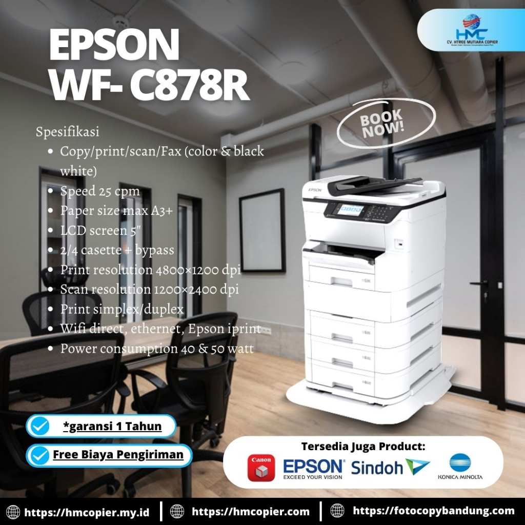 Jual Epson Workforce Wf C878r All In One Inkjet Printer Shopee Indonesia 