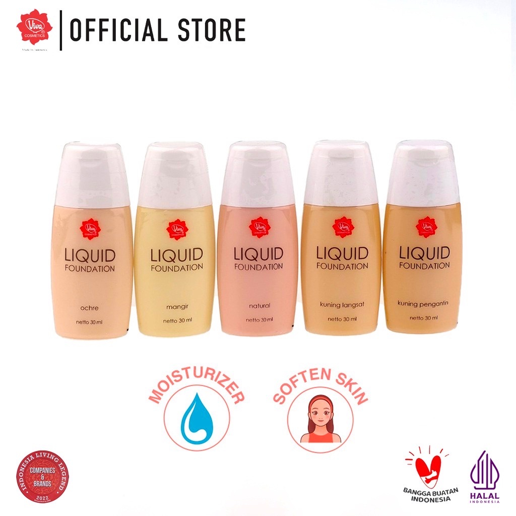 Jual BPOM VIVA LIQUID FOUNDATION 30 ML (TERSEDIA 5 VARIAN WARNA ...